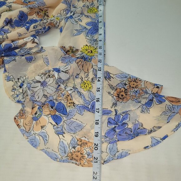 Nanette Lepore Dress Womens 4 Pink Floral Print Bella Donna‎ Ruffle Bell Sleeve - Picture 11 of 12